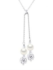 Pearl Addict Srebrny naszyjnik z perłami - dł. 42 cm rozmiar: onesize. Białe naszyjniki Pearl Addict, z materiału, z perłą, srebrne. Za 217.99 zł.