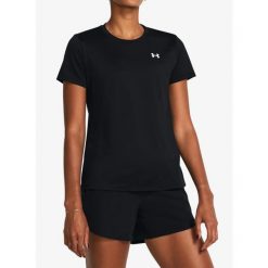Koszulka szybkoschnąca damska Under Armour Tech SSC. Czarne t-shirty sportowe Under Armour, bez wzorów, bez ramiączek. Za 95.59 zł.