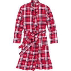 Szlafrok flanelowy bonprix czerwono-niebiesko-biały w kratę. Szlafroki damskie marki bonprix. Za 99.99 zł.