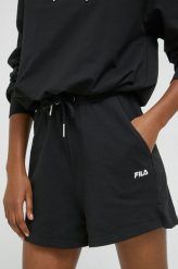 Fila szorty damskie kolor czarny gładkie high waist. Czarne szorty Fila, bez wzorów, z dzianiny. Za 169.99 zł.