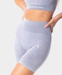 Szorty bezszowe sportowe dla kobiet Carpatree Yasmine. Niebieskie szorty sportowe Carpatree, bez wzorów, z materiału, z podwyższonym stanem, na fitness i siłownię. Za 119.99 zł.