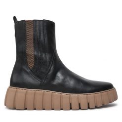 Botki Gabor. Czarne botki Gabor, bez wzorów, bez obcasa, na płaskiej podeszwie, bez zapięcia. Za 649.99 zł.