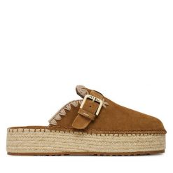 Espadryle Mou. Brązowe espadryle Mou, bez wzorów, bez obcasa. Za 619.99 zł.
