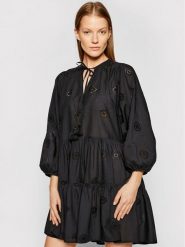 Seafolly Sukienka letnia Embroidery 54155-DR Czarny Regular Fit. Czarne sukienki Seafolly, l, bez wzorów, z bawełny, bez kołnierzyka, bez ramiączek. Za 339.99 zł.