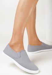 Szare Wsuwane Tenisówki Materiałowe Kalaiya. Szare trampki Born2be, bez wzorów, z materiału, bez zapięcia. Za 44.99 zł.