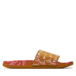 Klapki adidas. Czerwone klapki adidas, bez wzorów, sportowe, bez obcasa, bez zapięcia. Za 159.99 zł.
