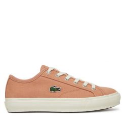 Tenisówki Lacoste. Czerwone trampki Lacoste, bez wzorów, bez zapięcia. Za 299.99 zł.