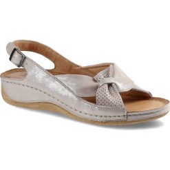Różowe Sandały Pollonus Damskie Wygodne Półbuty. Czerwone sandały Pollonus, bez wzorów, z satyny, eleganckie, bez obcasa, bez zapięcia. Za 209.00 zł.