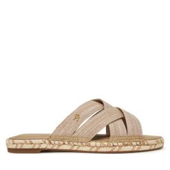 Espadryle Tommy Hilfiger. Brązowe espadryle Tommy Hilfiger, bez wzorów, bez obcasa. Za 249.99 zł.