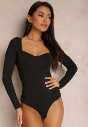 Czarne Body z Kwadratowym Dekoltem Macotte. Czarne body i gorsety Renee, bez wzorów, z jeansu, bez ramiączek. W wyprzedaży za 67.99 zł.