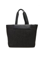 Calvin Klein Torebka Ck Raffia Large Shopper K60K613025 Czarny. Czarne shopper bag Calvin Klein, bez wzorów, z tworzywa sztucznego, bez dodatków. Za 379.99 zł.