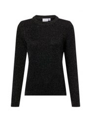 Vila Damski sweter z dzianiny - VIDalo Kobiety Bawełna czarny|srebrny marmurkowy, XL. Czarne swetry Vila, xl, bez wzorów, z bawełny, wizytowe, bez ramiączek. Za 199.95 zł.