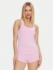 Guess Piżama Carrie O3RX04 KBBU1 Różowy Regular Fit. Czerwone piżamy Guess, l, z aplikacjami, z bawełny, bez kołnierzyka, bez ramiączek. Za 289.99 zł.