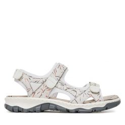 Sandały Rieker. Białe sandały Rieker, bez wzorów, bez obcasa, na płaskiej podeszwie, bez zapięcia. Za 339.99 zł.