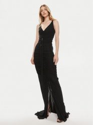 Elisabetta Franchi Sukienka wieczorowa AB-590-42E2-V760 Czarny Slim Fit. Czarne sukienki Elisabetta Franchi, bez wzorów, z syntetyku, wizytowe, bez kołnierzyka, bez ramiączek. Za 1,739.00 zł.