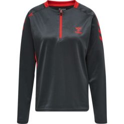 Bluza do piłki ręcznej damska 1/2 zip Hummel hml action. Czerwone bluzy bez kaptura Hummel, na jesień, xl, bez wzorów, z materiału, bez kaptura, na fitness i siłownię. Za 213.50 zł.