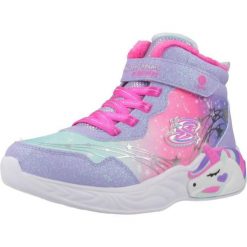 Kapcie SKECHERS UNICORN DREAMS - MAGICAL COVE Fioletowy. Fioletowe kapcie Skechers, bez wzorów, z syntetyku. Za 179.99 zł.