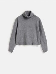 Wełniany sweter - szary. Szare swetry Reserved, l, bez wzorów, z wełny, bez ramiączek. Za 199.99 zł.