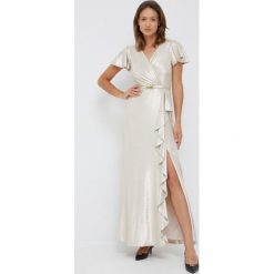 Lauren Ralph Lauren sukienka 253871884001 kolor złoty maxi prosta. Żółte sukienki Lauren Ralph Lauren, na co dzień, bez wzorów, z dzianiny, bez kołnierzyka, bez ramiączek, maxi, dopasowane. Za 1,809.90 zł.