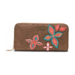 Desigual Portfel Damski Fly Patch Zip Around, Brązowy. Portfele marki Desigual. W wyprzedaży za 189.00 zł.