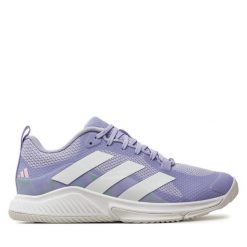 Buty halowe adidas. Fioletowe buty sportowe lifestyle adidas, bez wzorów, bez zapięcia. Za 309.99 zł.