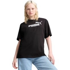 Koszulka Puma Ess No. 1 Logo Relaxed Tee, Kobiety. Czarne t-shirty sportowe Puma, m, bez wzorów, z bawełny, bez ramiączek. Za 74.99 zł.