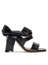 Alberta Ferretti Sandały 22252A6305 8013 Czarny. Czarne sandały Alberta Ferretti, bez wzorów, ze skóry, bez obcasa, na słupku, bez zapięcia. Za 1,699.00 zł.