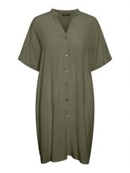 Pieces Sukienka w kolorze khaki rozmiar: XS. Brązowe sukienki Pieces, na co dzień, xs, bez wzorów, bez kołnierzyka, bez ramiączek, mini, proste. Za 70.24 zł.