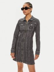 Calvin Klein Jeans Sukienka jeansowa J20J223667 Niebieski Regular Fit. Niebieskie sukienki Calvin Klein Jeans, s, bez wzorów, z bawełny, bez kołnierzyka, bez ramiączek. Za 379.99 zł.