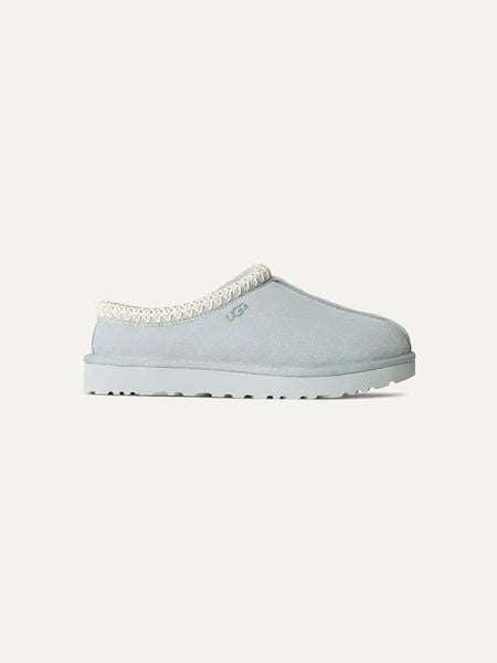 UGG Skórzane kapcie "Tasman" w kolorze turkusowym rozmiar: 40. Niebieskie kapcie UGG, bez wzorów, ze skóry. Za 371.59 zł.
