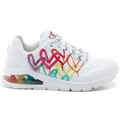 Buty do chodzenia damskie Skechers Uno 2 Floating. Białe buty sportowe lifestyle Skechers, bez wzorów, z materiału, przed kostkę, bez zapięcia, trekkingowe. Za 456.00 zł.