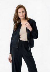 Lniana kurtka bomberka JB-TOKEO. Czarne kurtki Volcano, l, bez wzorów, ze lnu, bez kaptura. Za 179.99 zł.