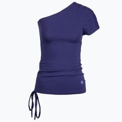 Koszulka do jogi Moonholi One Shoulder String na jedno ramię. Niebieskie t-shirty sportowe MOONHOLI, xs, bez wzorów, z bawełny, bez ramiączek, na fitness i siłownię. Za 219.00 zł.