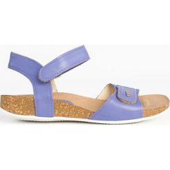 Sandały na korku - skóra naturalna - model 343 - kolor liliowy (36). Białe sandały Zapato, bez wzorów, z jeansu, boho, bez obcasa, na płaskiej podeszwie, bez zapięcia. W wyprzedaży za 269.10 zł.