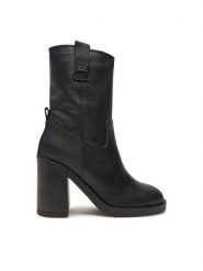 KARL LAGERFELD Botki KL41874 Czarny. Czarne botki KARL LAGERFELD, bez wzorów, ze skóry, bez obcasa, na słupku, bez zapięcia. Za 639.99 zł.