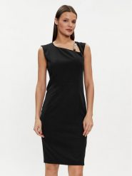 Liu Jo Sukienka koktajlowa CA4211 T2200 Czarny Regular Fit. Czarne sukienki Liu Jo, bez wzorów, z syntetyku, wizytowe, bez kołnierzyka, bez ramiączek. Za 659.99 zł.