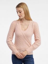Orsay Sweter w kolorze jasnoróżowym rozmiar: L. Różowe swetry Orsay, l, bez wzorów, z wełny, bez ramiączek. Za 78.99 zł.