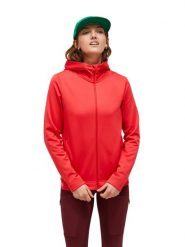 Bluza Peak Performance damska Rider Tech Zip Hood czerwona - L. Czerwone bluzy z kapturem Peak Performance, l, bez wzorów, z elastanu, bez kaptura, do biegania. Za 619.00 zł.