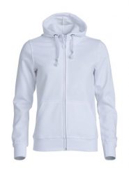Clique Basic Hoody Full Zip Women - rozpinana bluza z kapturem – white. Białe bluzy CLIQUE, s, bez wzorów, z bawełny, z kapturem. Za 187.18 zł.