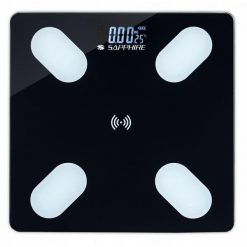Waga łazienkowa Sapphire SH-100S Bluetooth z aplikacją. Białe wagi łazienkowe SAPPHIRE. W wyprzedaży za 49.80 zł.