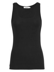 MOSS COPENHAGEN Top "Olivie" w kolorze czarnym rozmiar: S. Czarne topy Moss Copenhagen, s, bez wzorów, bez kołnierzyka, bez ramiączek. Za 39.21 zł.