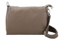 Minimalistyczna listonoszka ze skóry BARBERINI'S c. beżowa 951-9. Brązowe shopper bag Barberinis, bez wzorów, z lakierowanej skóry, eleganckie, małe, lakierowane, bez dodatków. Za 239.99 zł.