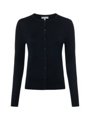 Marie Lund Kardigan damski Kobiety wiskoza czarny jednolity, L. Czarne swetry Marie Lund, l, bez wzorów, z wiskozy, eleganckie, bez ramiączek. Za 229.95 zł.