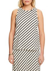 ESPRIT Top w kolorze czarno-białym rozmiar: XL. Białe topy Esprit, xl, bez wzorów, z bawełny, bez kołnierzyka, bez ramiączek. Za 37.38 zł.