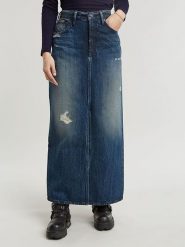 G-Star Spódnica dżinsowa "Victoria" w kolorze granatowym rozmiar: W30. Niebieskie spódnice G-Star, na co dzień, z aplikacjami, z bawełny, klasyczne, maxi, proste. Za 217.99 zł.