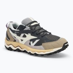 Buty Mizuno Wave Mujin TL GTX ebony/pristine/vintage. Brązowe buty trekkingowe Mizuno, bez wzorów, bez zapięcia, trekkingowe. Za 539.99 zł.