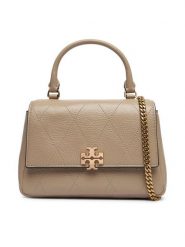 Tory Burch Torebka Charlie Quilted Mini Top Handle Chain Wallet 186032 Beżowy. Brązowe torebki klasyczne Tory Burch, bez wzorów, ze skóry, bez dodatków. Za 2,024.00 zł.