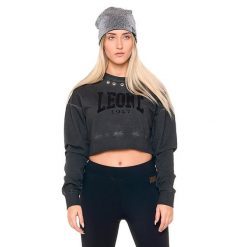 Bluza na co dzień na siłownię. Białe bluzy LEONE 1947 APPAREL, bez wzorów, z bawełny, sportowe, bez ramiączek, bez kaptura. W wyprzedaży za 164.19 zł.