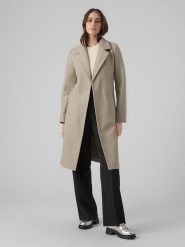 Vero Moda Płaszcz przejściowy w kolorze beżowym rozmiar: L. Brązowe płaszcze Vero Moda, l, bez wzorów, z materiału, bez kaptura. Za 118.84 zł.