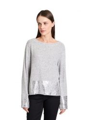 BETTY & CO Bluza w kolorze srebrno-szarym rozmiar: 46. Szare bluzy Betty & Co, bez wzorów, bez ramiączek, bez kaptura. Za 91.77 zł.